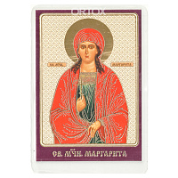 Икона великомученицы Марины (Маргариты) Антиохийской, 6х8 см, ламинированная №1