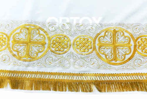 Подризник белый, золотая вышивка с рисунком "Петровский" фото 2