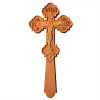 Крест требный деревянный светлый, резной, 12,5х27 см, У-1130