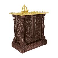 Панихидный стол на 100 свечей "Костромской", темный, 85х50 см, резьба