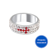 Кольцо "Крест", стразы, микс (упаковка 36 шт.)