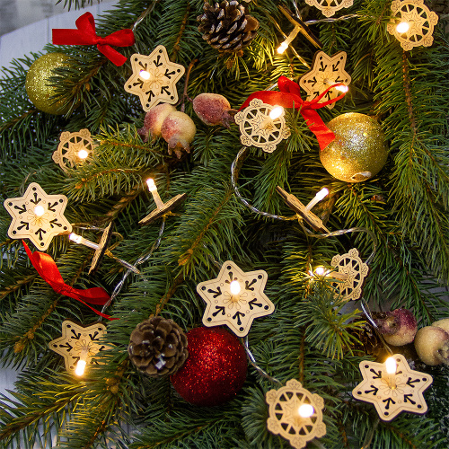 Гирлянда светодиодная "Снежинки" на 20 ламп, длина 200 см фото 2