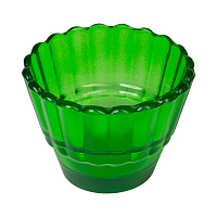 Стаканчик для лампады стеклянный рифленый зеленый, 8,1х6,3 см