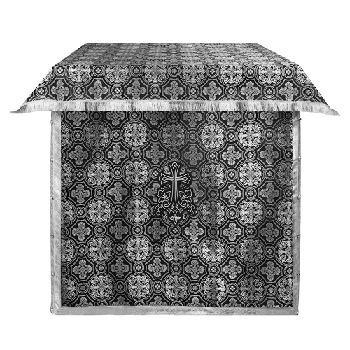 Облачение на престол с пеленой, шелк "Горненский", черное с серебром фото 2