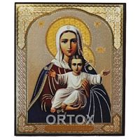 Икона Божией Матери "Аз есмь с вами, и никтоже на вы", 10х12 см, бумага, УФ-лак