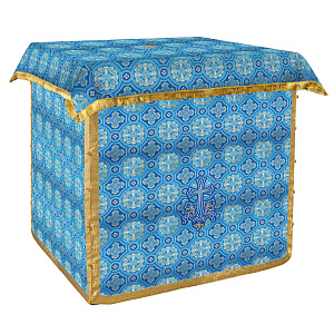 Облачение на престол с пеленой, шелк "Горненский", голубое (70х70х100 см)