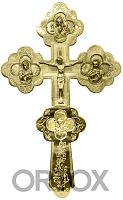 Крест напрестольный с ликами "Четырехлистник", гравировка, 20х32 см