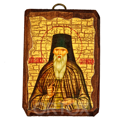 Икона преподобного Амвросия Оптинского, 6,5х9 см, под старину