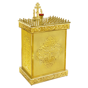 Панихидный стол на 70 свечей "Синайский", чеканка, 70х50х93 см (нерж. сталь)