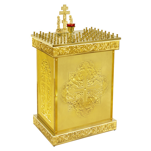 Панихидный стол на 70 свечей "Синайский", чеканка, 70х50х93 см