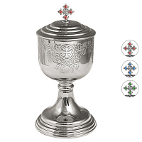 Чаша для святых частиц из ювелирного сплава в серебрении, на 0,35 л, высота 21 см