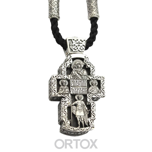 Нательный крест деревянный в серебряном окладе, 2х4,1 см фото 3