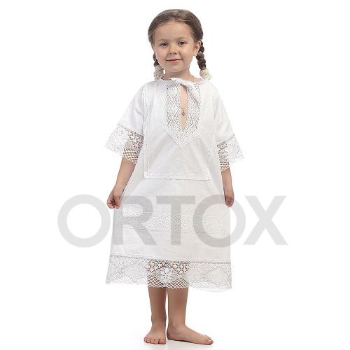 Рубашка для крещения "Лучик" белая из бязи, размер в ассортименте фото 9