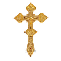 Крест напрестольный латунный, цвет "под золото", 19,5х31 см, У-0045