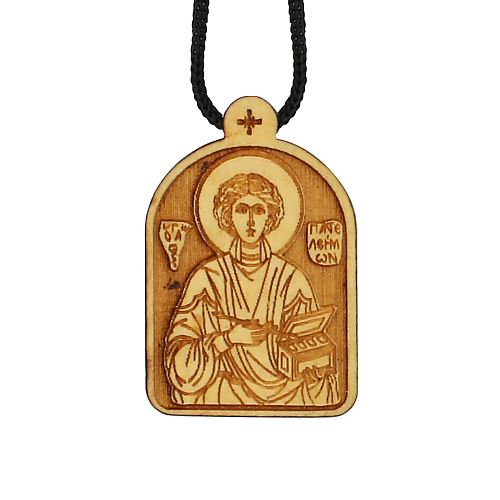Образок деревянный с ликом святого целителя Пантелеимона