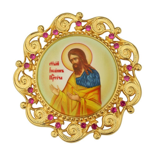 Накладки на митру (комплект из 4 штук) из ювелирного сплава в позолоте, с фианитами, №4 фото 4