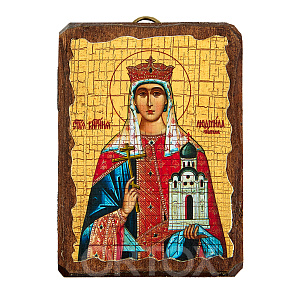 Икона мученицы, благоверной княгини Людмилы Чешской, под старину, 6,5х9 см (под старину)