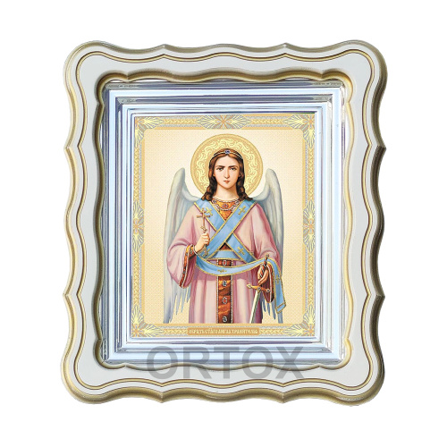 Икона Ангела Хранителя, 25х28 см, фигурная багетная рамка