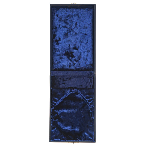 Футляр для наперсного креста или панагии, искусственная кожа, 17х11х4 см, синий фото 5