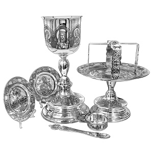 Евхаристический набор из 7 предметов на 1 л, комбинированный (серебрение)