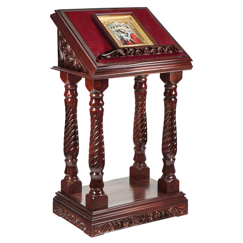 Аналой центральный "Смоленский" темный, 70х50х130 см фото 3