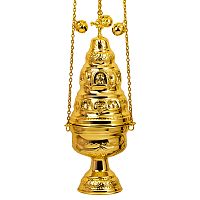 Купить кадило № 42, латунь, покрытие под золото, 14х32 см, у 13-0230