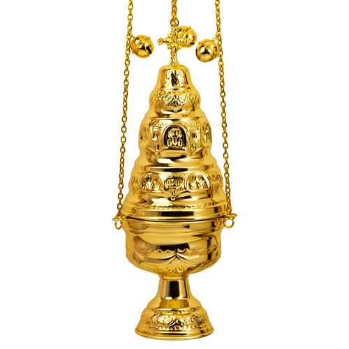 Кадило № 42, латунь, покрытие под золото, 14х32 см Кадило № 42, латунь, покрытие под золото, 14х32 см