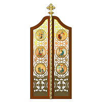 Царские врата для "Благовещенского" иконостаса, цвет "кипарис" с золотом, 100х233х10 см