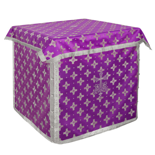 Облачение на престол с пеленой, шелк "Святительский", фиолетовое с серебром