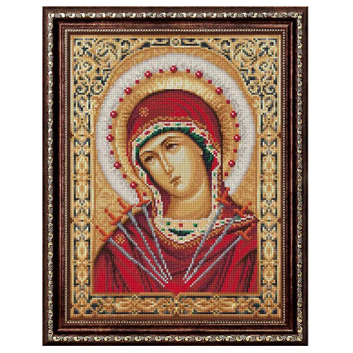 Алмазная мозаика "Икона Божией Матери "Семистрельная", 30х40 см