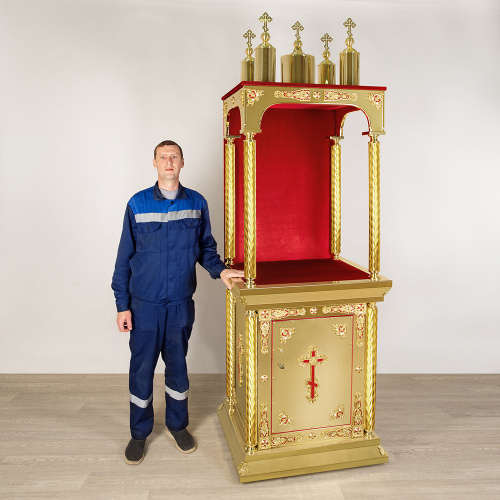 Жертвенник с сенью "Процветший крест", литье, 85х75х250 см фото 9