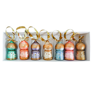 Набор пасхальный "Купола", комплект из 7 штук, дерево, ручная роспись (Золотые узоры)