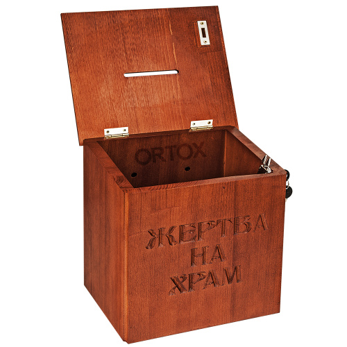 Ящик для пожертвований "Суздальский", цвет "кипарис", настольный / настенный, прямой, 26х28х25 см фото 9