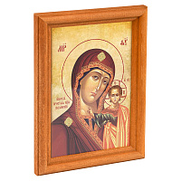 Икона Божией Матери "Казанская" в деревянной рамке, 12х1,5х17 см