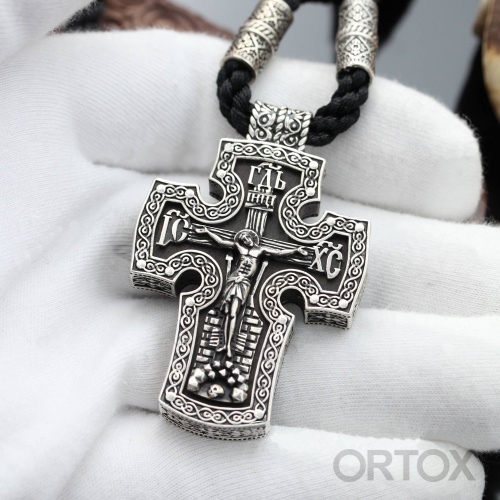 Нательный крест деревянный в серебряном окладе, 3,6х5,5 см фото 7