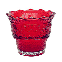 Стаканчик для лампады "Ландыш" красный, 8,5х7 см Стаканчик для лампады "Ландыш" красный, 8,5х7 см