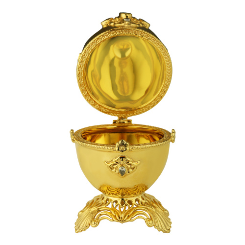Яйцо-шкатулка "Пасхальная" из ювелирного сплава в позолоте фото 2