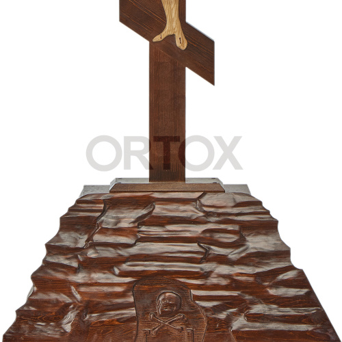 Крест-голгофа напольная №2, художественная тонировка, резьба фото 4