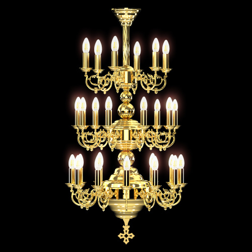 Паникадило "Барокко" на 27 свечей, диаметр 62,5 см, высота 119,8 см