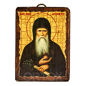 Икона преподобного Агапита Печерского, 6,5х9 см, под старину (береза)
