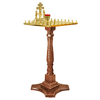 Панихидный стол на 50 свечей "Костромской", цвет "кипарис", колонна, 50х50х95 см