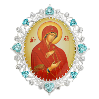 Накладка на митру "Богородица", латунная, с камнями