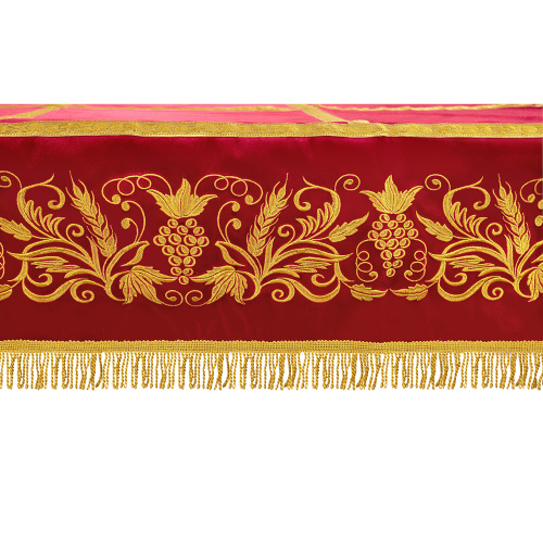 Пелена на престол красная, вышивка на бархате фото 4