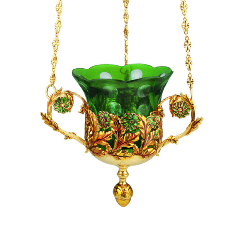 Лампада подвесная из ювелирного сплава в позолоте с эмалью,16х14,5 см фото 2 Лампада подвесная из ювелирного сплава в позолоте с эмалью,16х14,5 см фото 2