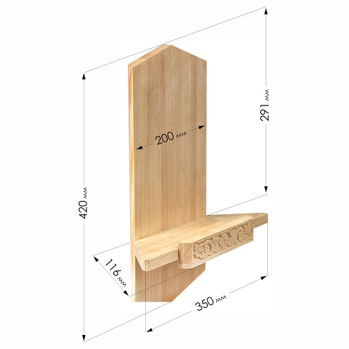 Полка для икон "Суздальская" угловая, цвет "натуральное дерево", 1 ярус фото 4