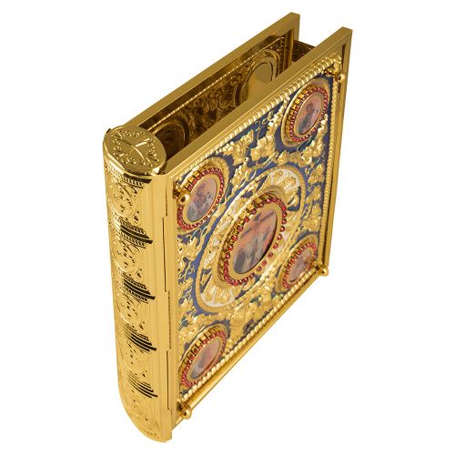 Оклад для Евангелия напрестольного, цинковый сплав, цвет "под золото", 27х5х35 см фото 4