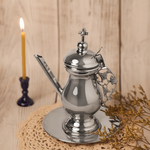 Чайник для теплоты, латунь, никелирование, высота 17 см фото 2 Чайник для теплоты, латунь, никелирование, высота 17 см фото 2