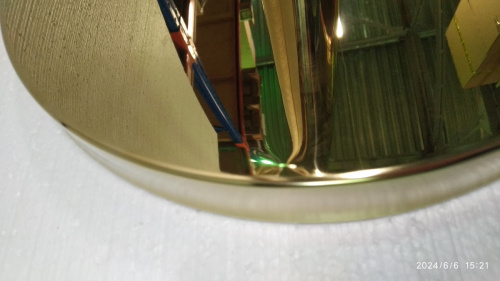 Столбик ограждения солеи металлический с шаром, 32х94 см, цвет "под золото", У-1218 фото 4