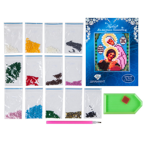 Алмазная мозаика "Икона благоверных князя Петра и княгини Февронии", 9х12 см фото 2