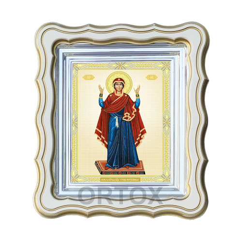 Икона Божией Матери "Нерушимая стена", 25х28 см, фигурная багетная рамка